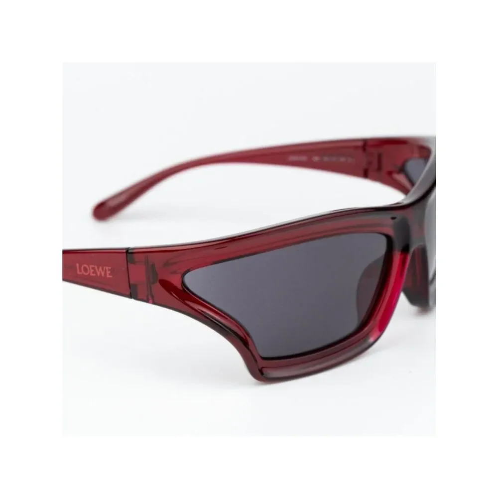 Loewe x PAULA'S IBIZA Men Sunglasses Red Smoke Wraparound LW40143U 66A